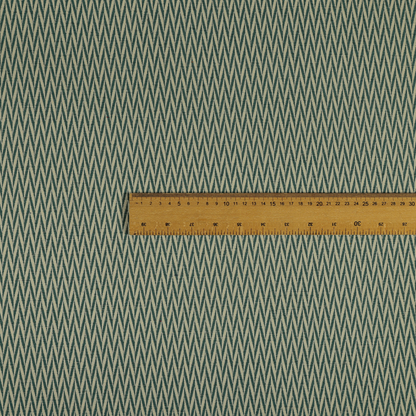 Otara Stripe Pattern Chenille Material In Teal Blue Upholstery Fabric CTR-1226 - Made To Measure Curtains