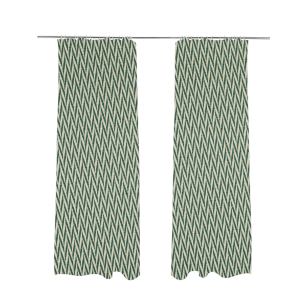 Otara Stripe Pattern Chenille Material In Teal Blue Upholstery Fabric CTR-1226 - Made To Measure Curtains