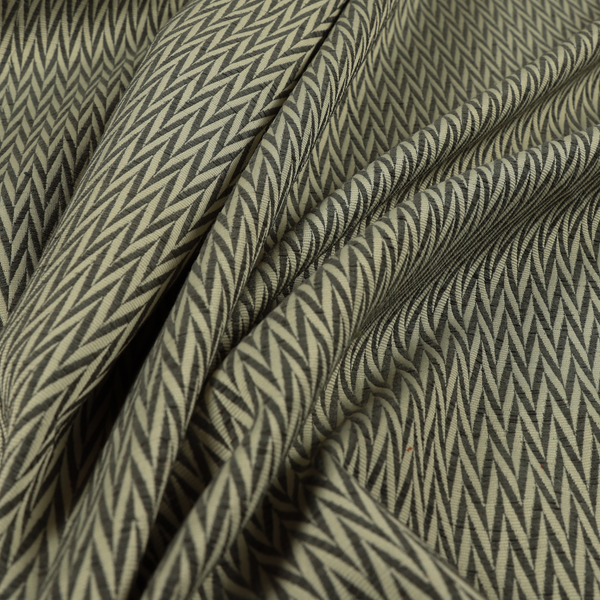 Otara Stripe Pattern Chenille Material In Grey Upholstery Fabric CTR-1227 - Made To Measure Curtains