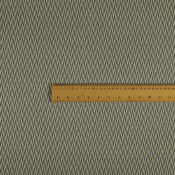 Otara Stripe Pattern Chenille Material In Grey Upholstery Fabric CTR-1227 - Made To Measure Curtains