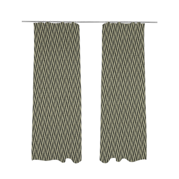 Otara Stripe Pattern Chenille Material In Grey Upholstery Fabric CTR-1227 - Made To Measure Curtains