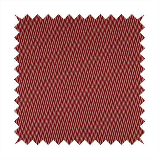 Otara Stripe Pattern Chenille Material In Red Upholstery Fabric CTR-1228