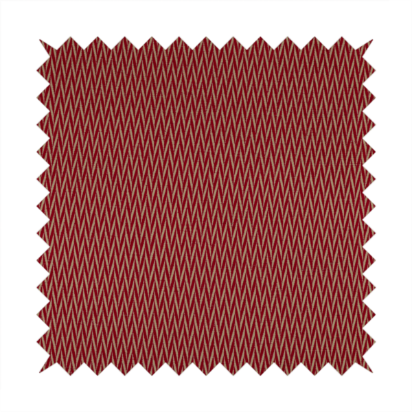 Otara Stripe Pattern Chenille Material In Red Upholstery Fabric CTR-1228 - Made To Measure Curtains