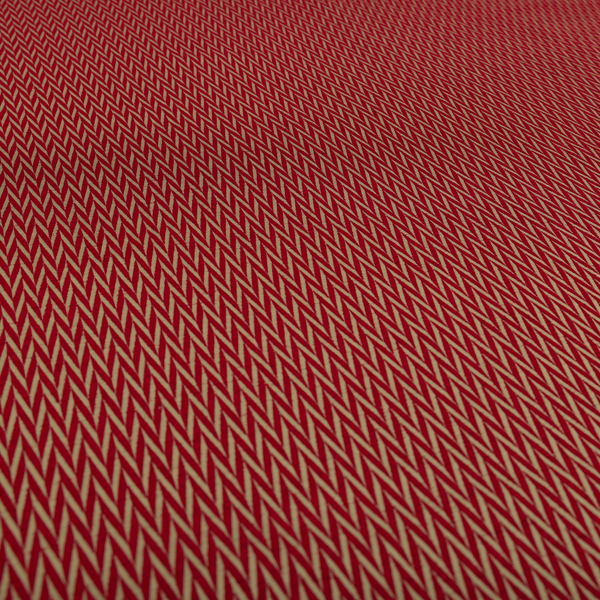 Otara Stripe Pattern Chenille Material In Red Upholstery Fabric CTR-1228 - Made To Measure Curtains