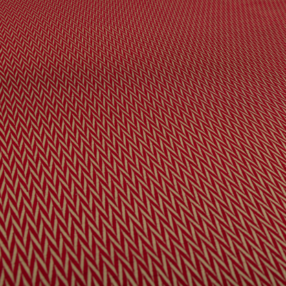 Otara Stripe Pattern Chenille Material In Red Upholstery Fabric CTR-1228 - Made To Measure Curtains