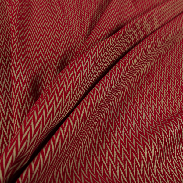 Otara Stripe Pattern Chenille Material In Red Upholstery Fabric CTR-1228 - Made To Measure Curtains