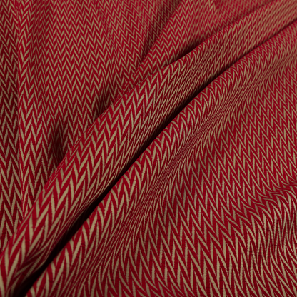 Otara Stripe Pattern Chenille Material In Red Upholstery Fabric CTR-1228 - Handmade Cushions