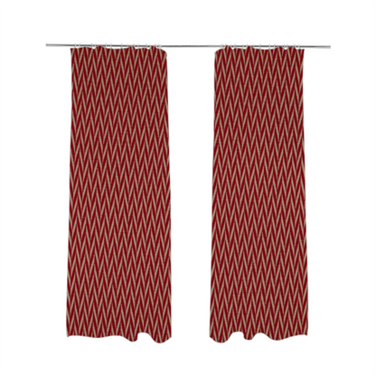 Otara Stripe Pattern Chenille Material In Red Upholstery Fabric CTR-1228 - Made To Measure Curtains