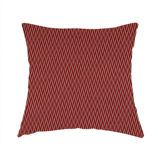 Otara Stripe Pattern Chenille Material In Red Upholstery Fabric CTR-1228 - Handmade Cushions