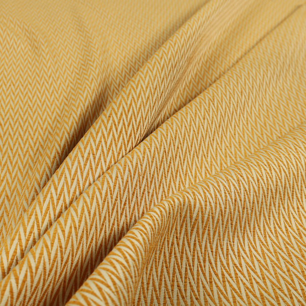 Otara Stripe Pattern Chenille Material In Yellow Upholstery Fabric CTR-1229