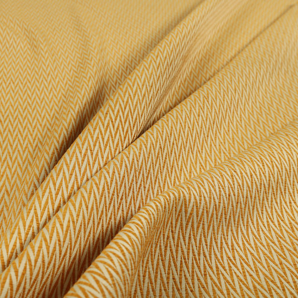 Otara Stripe Pattern Chenille Material In Yellow Upholstery Fabric CTR-1229 - Handmade Cushions