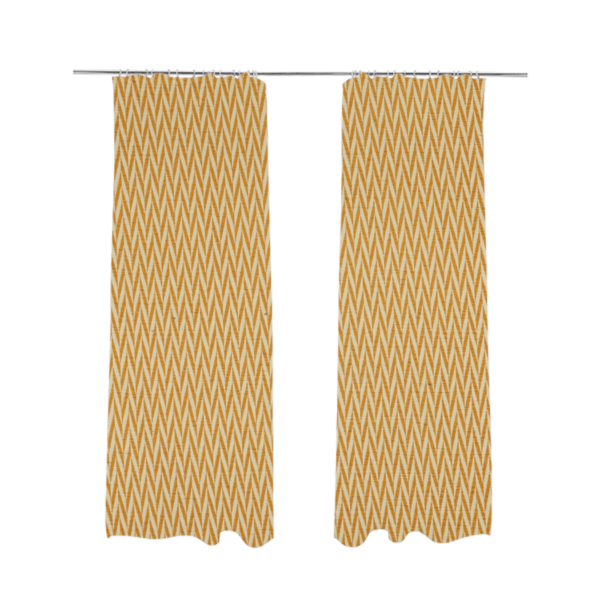 Otara Stripe Pattern Chenille Material In Yellow Upholstery Fabric CTR-1229 - Made To Measure Curtains