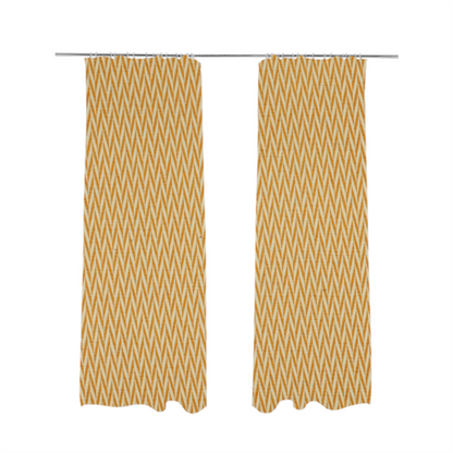 Otara Stripe Pattern Chenille Material In Yellow Upholstery Fabric CTR-1229 - Made To Measure Curtains