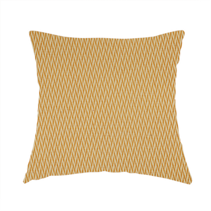 Otara Stripe Pattern Chenille Material In Yellow Upholstery Fabric CTR-1229 - Handmade Cushions