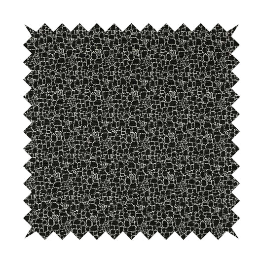 Ketu Collection Of Woven Chenille Pebble Stone Effect Black Grey Colour Furnishing Fabrics CTR-123