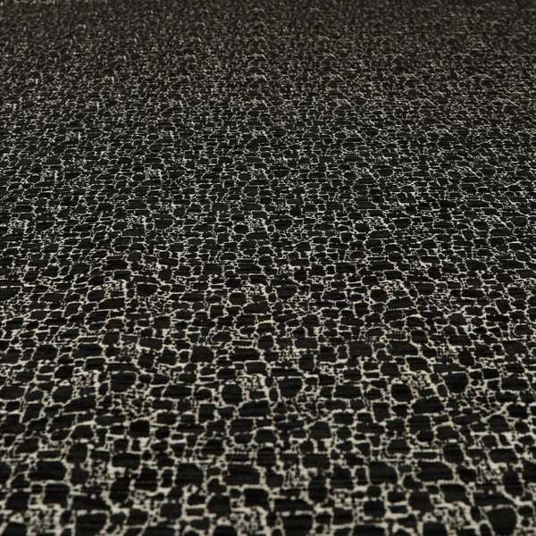 Ketu Collection Of Woven Chenille Pebble Stone Effect Black Grey Colour Furnishing Fabrics CTR-123 - Roman Blinds