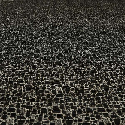 Ketu Collection Of Woven Chenille Pebble Stone Effect Black Grey Colour Furnishing Fabrics CTR-123 - Handmade Cushions