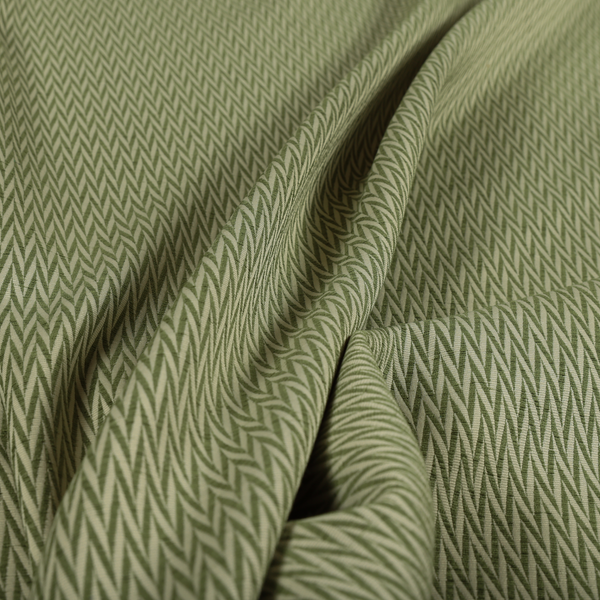 Otara Stripe Pattern Chenille Material In Green Upholstery Fabric CTR-1231 - Handmade Cushions