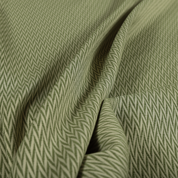 Otara Stripe Pattern Chenille Material In Green Upholstery Fabric CTR-1231 - Made To Measure Curtains