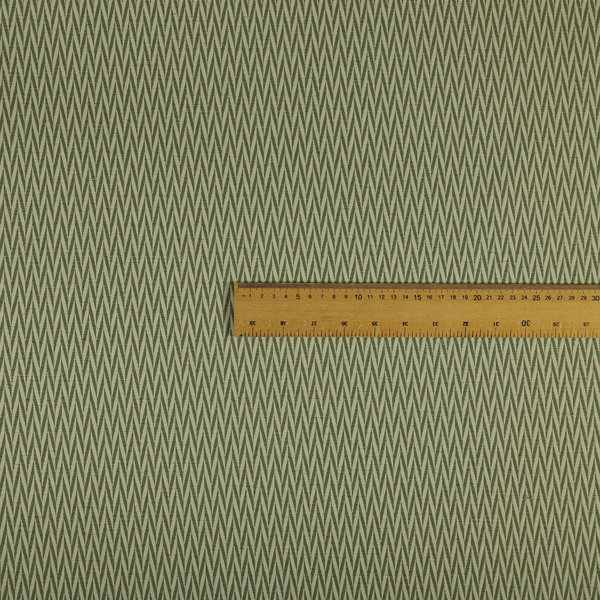 Otara Stripe Pattern Chenille Material In Green Upholstery Fabric CTR-1231 - Handmade Cushions