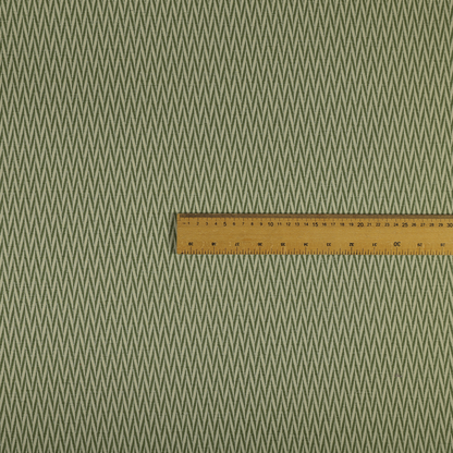 Otara Stripe Pattern Chenille Material In Green Upholstery Fabric CTR-1231 - Handmade Cushions