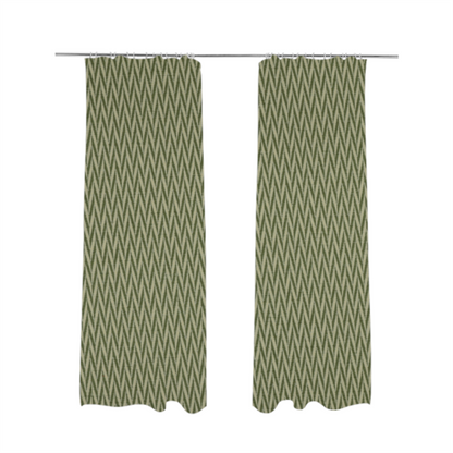 Otara Stripe Pattern Chenille Material In Green Upholstery Fabric CTR-1231 - Made To Measure Curtains