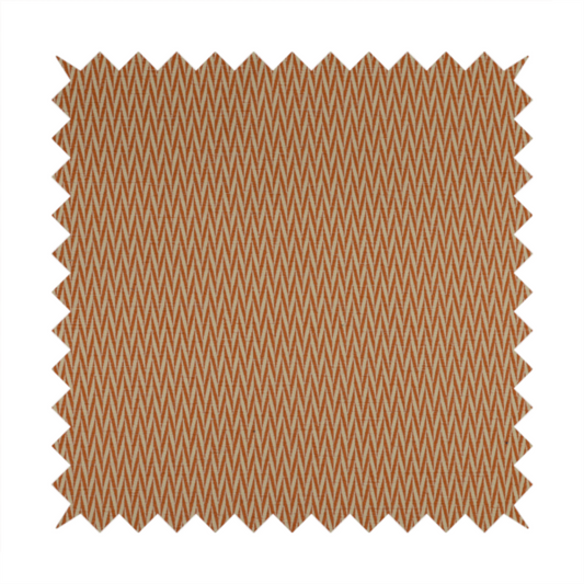 Otara Stripe Pattern Chenille Material In Orange Upholstery Fabric CTR-1232