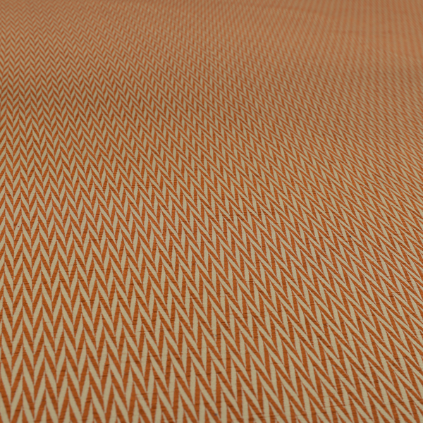 Otara Stripe Pattern Chenille Material In Orange Upholstery Fabric CTR-1232 - Handmade Cushions