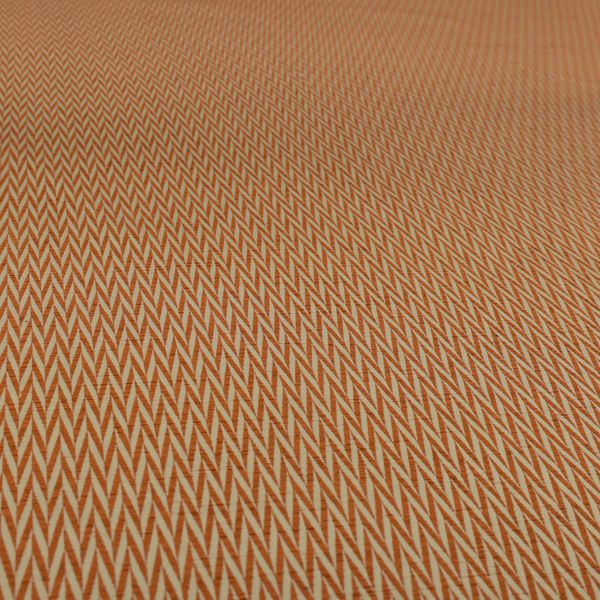 Otara Stripe Pattern Chenille Material In Orange Upholstery Fabric CTR-1232 - Made To Measure Curtains