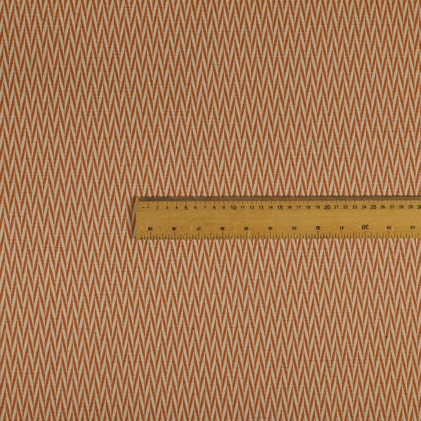 Otara Stripe Pattern Chenille Material In Orange Upholstery Fabric CTR-1232 - Made To Measure Curtains