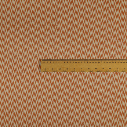 Otara Stripe Pattern Chenille Material In Orange Upholstery Fabric CTR-1232 - Made To Measure Curtains