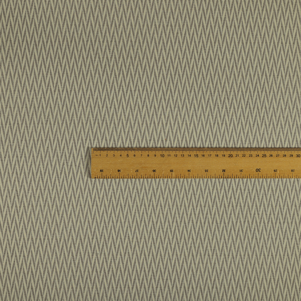 Otara Stripe Pattern Chenille Material In Silver Upholstery Fabric CTR-1233 - Made To Measure Curtains