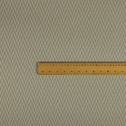 Otara Stripe Pattern Chenille Material In Silver Upholstery Fabric CTR-1233 - Made To Measure Curtains