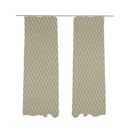 Otara Stripe Pattern Chenille Material In Silver Upholstery Fabric CTR-1233 - Made To Measure Curtains