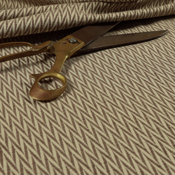 Otara Stripe Pattern Chenille Material In Brown Upholstery Fabric CTR-1234 - Made To Measure Curtains