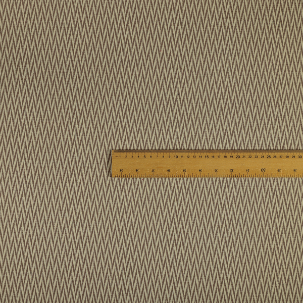 Otara Stripe Pattern Chenille Material In Brown Upholstery Fabric CTR-1234 - Made To Measure Curtains