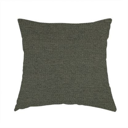 California Chevron Pattern Chenille Material In Black Upholstery Fabric CTR-1235 - Handmade Cushions