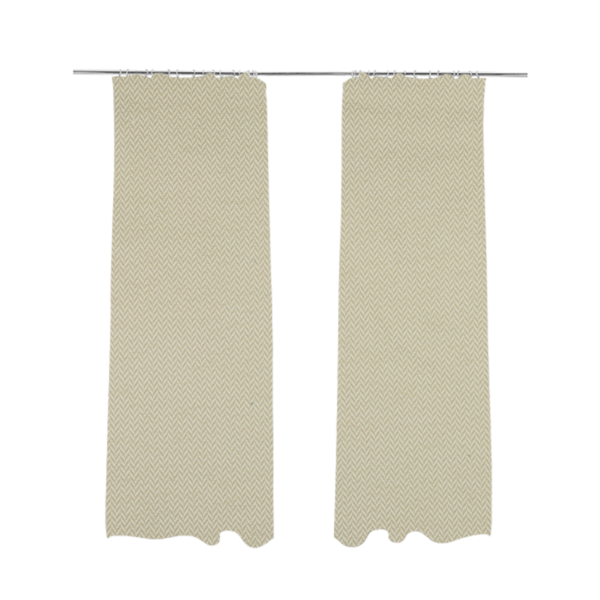 California Chevron Pattern Chenille Material In Cream Beige Upholstery Fabric CTR-1236 - Made To Measure Curtains