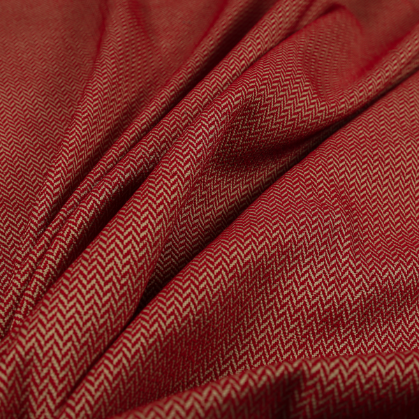 California Chevron Pattern Chenille Material In Red Upholstery Fabric CTR-1239 - Made To Measure Curtains