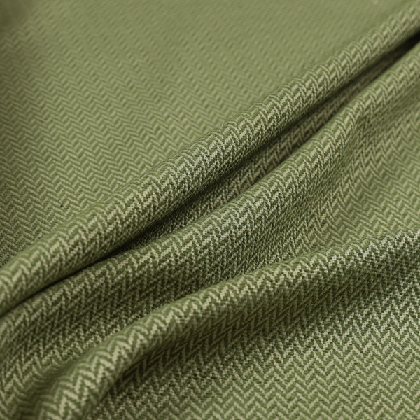 California Chevron Pattern Chenille Material In Green Upholstery Fabric CTR-1242 - Roman Blinds