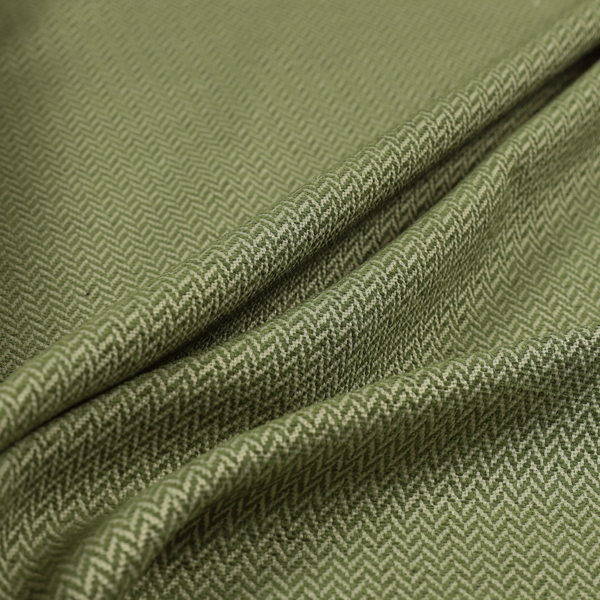 California Chevron Pattern Chenille Material In Green Upholstery Fabric CTR-1242 - Made To Measure Curtains