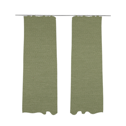 California Chevron Pattern Chenille Material In Green Upholstery Fabric CTR-1242 - Made To Measure Curtains