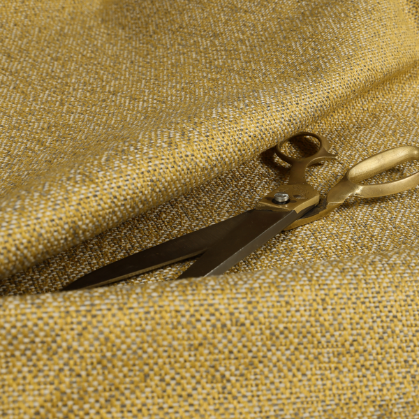 Pacific Unique Textured Basket Weave Heavyweight Upholstery Fabric In Yellow Colour CTR-1248 - Made To Measure Curtains