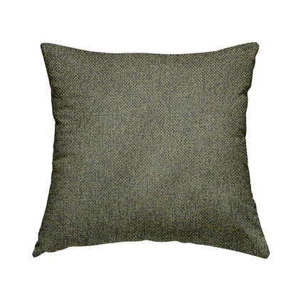 Pacific Unique Textured Basket Weave Heavyweight Upholstery Fabric In Grey With Green Yellow Colour CTR-1249 - Handmade Cushions