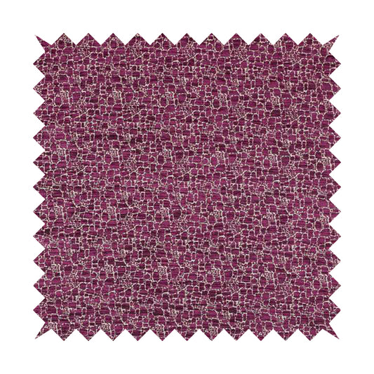 Ketu Collection Of Woven Chenille Pebble Stone Effect Pink Colour Furnishing Fabrics CTR-126