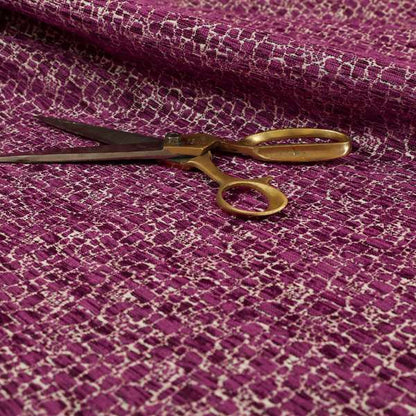 Ketu Collection Of Woven Chenille Pebble Stone Effect Pink Colour Furnishing Fabrics CTR-126 - Made To Measure Curtains