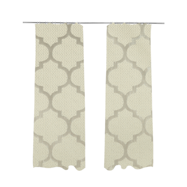 Ayon Damask Pattern Mono Beige Coloured With Shine Furnishing Fabric CTR-1269 - Made To Measure Curtains