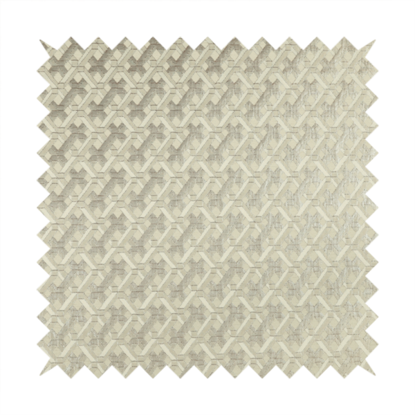 Ayon Geometric Pattern Mono Beige Coloured With Shine Furnishing Fabric CTR-1270 - Roman Blinds