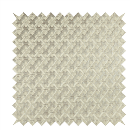 Ayon Geometric Pattern Mono Beige Coloured With Shine Furnishing Fabric CTR-1270