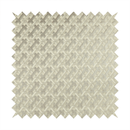 Ayon Geometric Pattern Mono Beige Coloured With Shine Furnishing Fabric CTR-1270 - Made To Measure Curtains